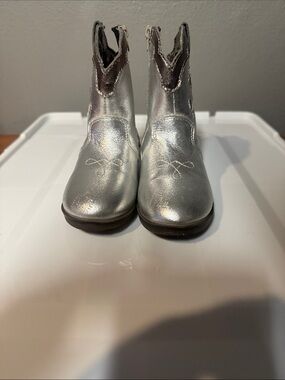 Zara Silver Metallic Kids Ankle Boots